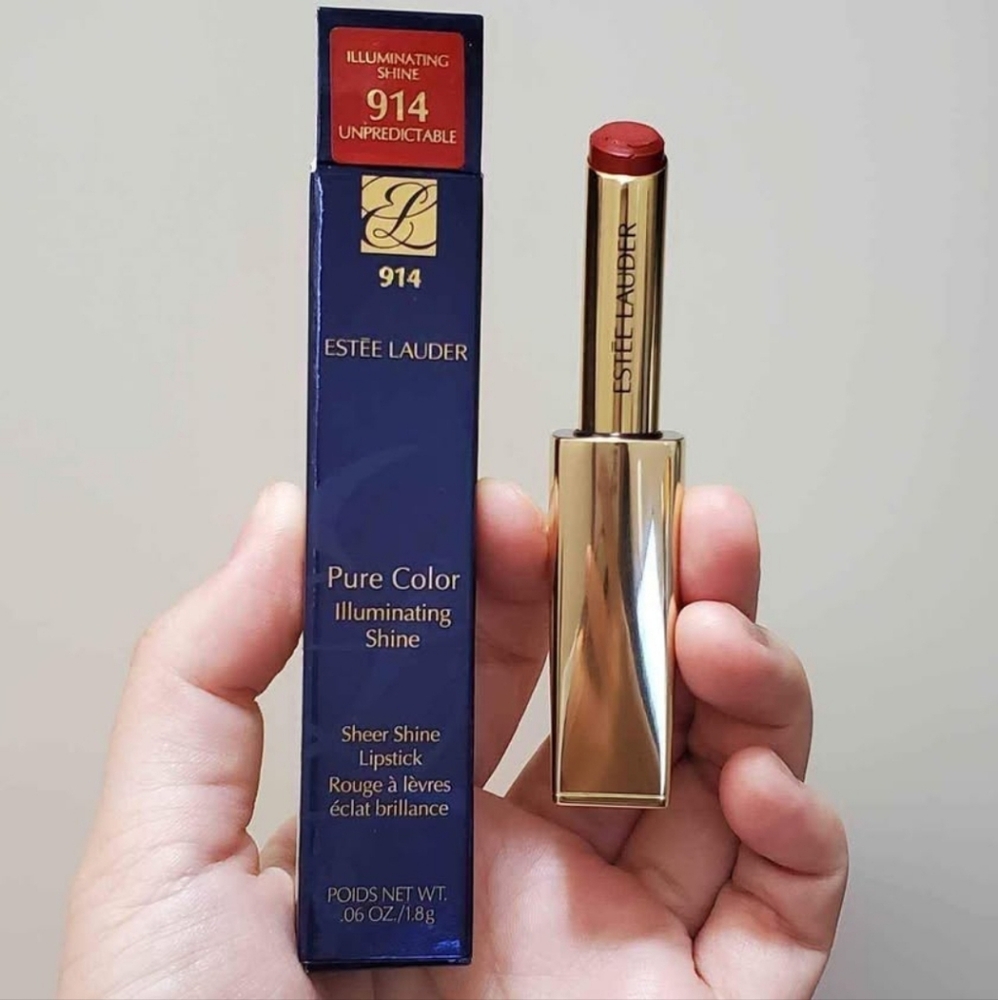Estee Lauder Pure Color Illuminating Shine Lipstick -914 Unpredictable Red